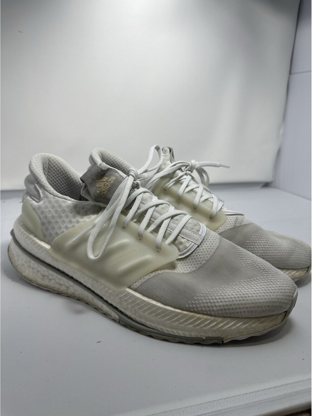 Adidas White Running Shoes Boost And Torsion System Men’s 12